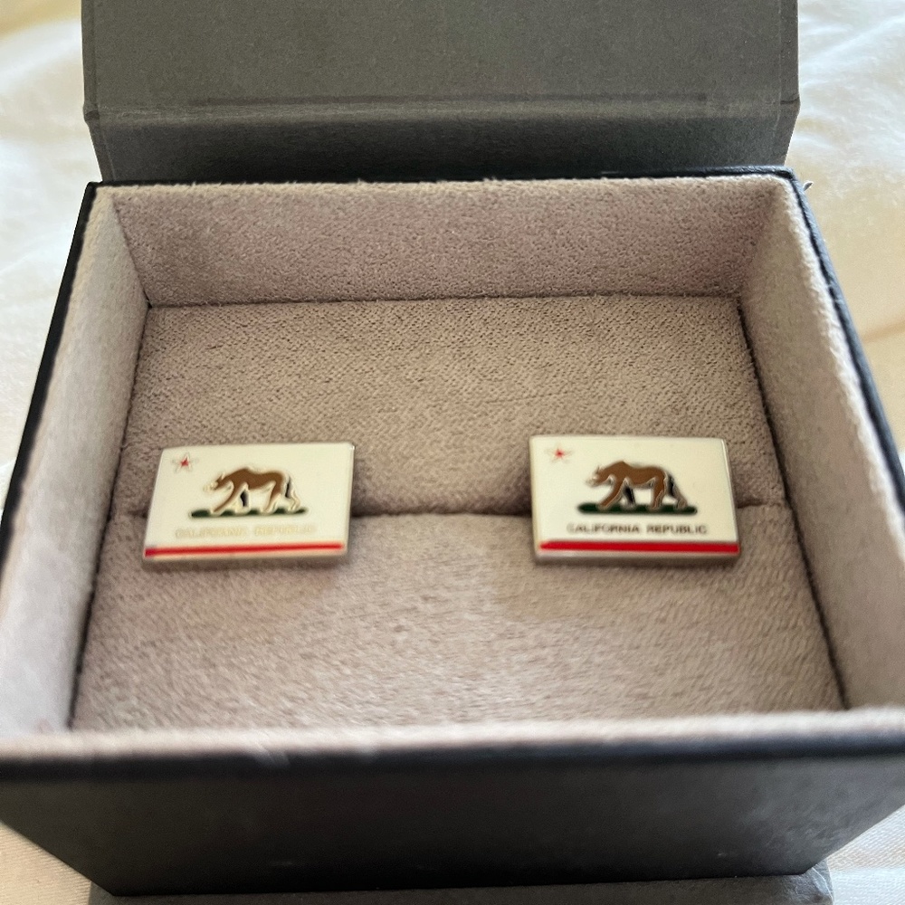 California State Flag Enamel Cufflinks